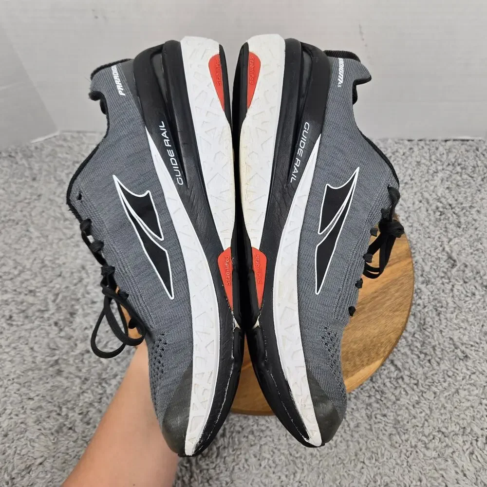 Altra Mens 10 Paradigm 4.5 Gray Black Athletic Road Running Shoes ALM1948G220